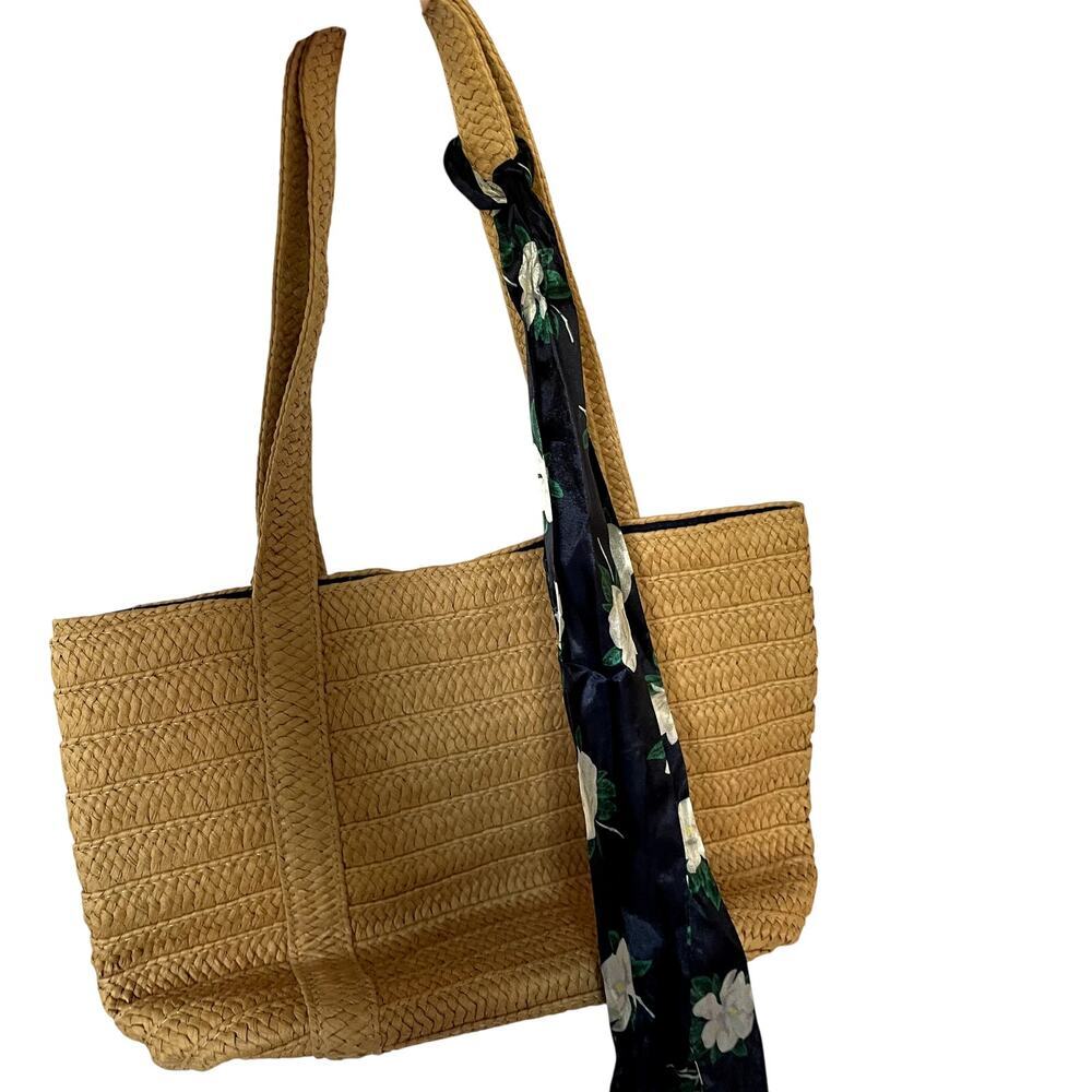Draper James wicker bag shoulder bag navy detail fully lined clasp shut summery